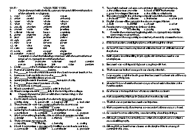 Bài tập Unit 4 - Sách Mai Lan Hương